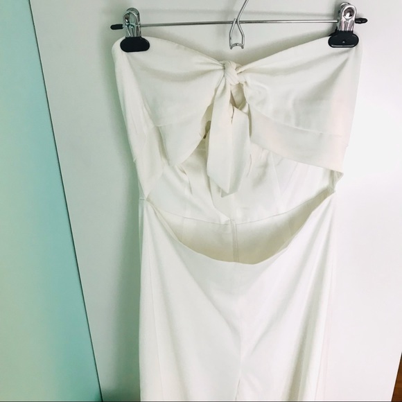 Meshki Nahla Tie Front Strapless Jumpsuit in White Size Medium - Picture 4 of 11